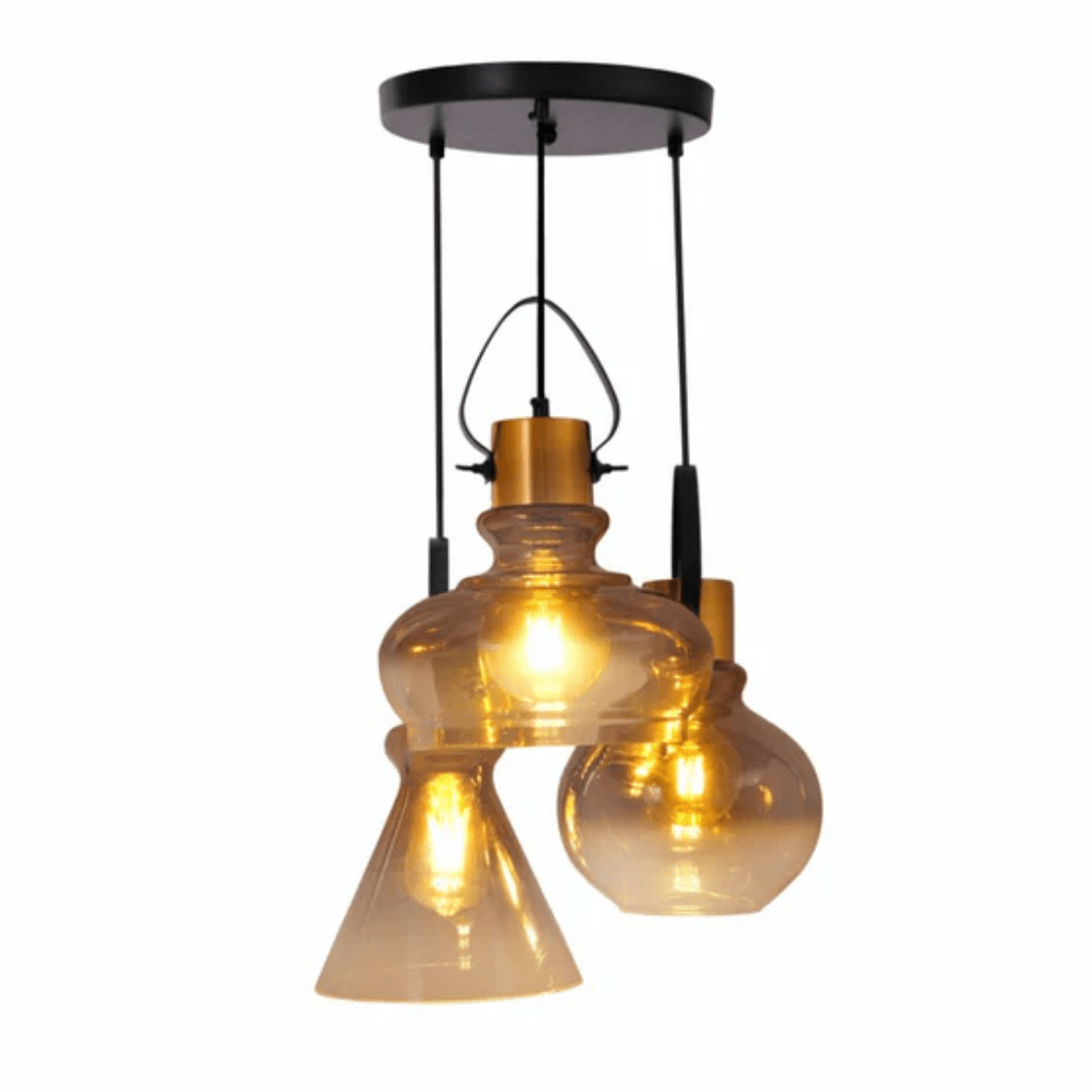 TKLD Pendant & Chandeliers Bronze Gradient Glass Funnel Dome Globe E27 Pendant Ceiling Light