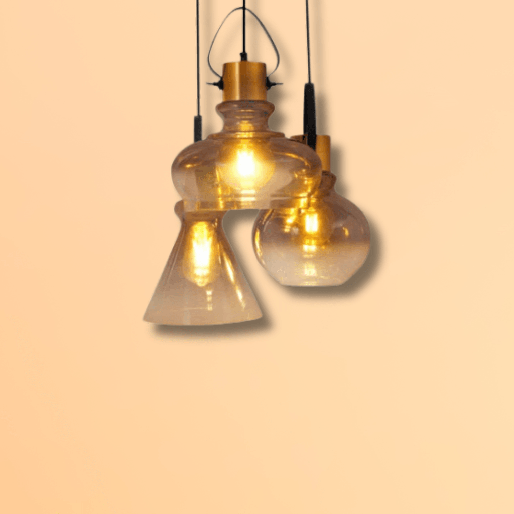 TKLD Pendant & Chandeliers Bronze Gradient Glass Funnel Dome Globe E27 Pendant Ceiling Light