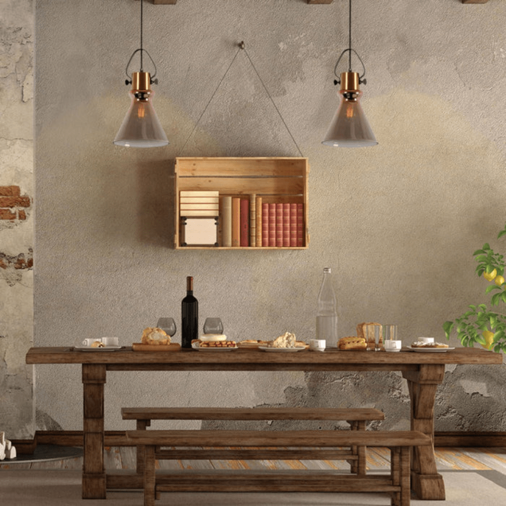 TKLD Pendant & Chandeliers Bronze Gradient Glass Funnel E27 Pendant Ceiling Light