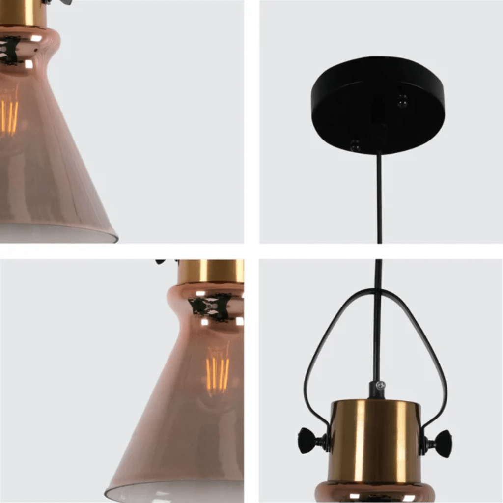 TKLD Pendant & Chandeliers Bronze Gradient Glass Funnel E27 Pendant Ceiling Light