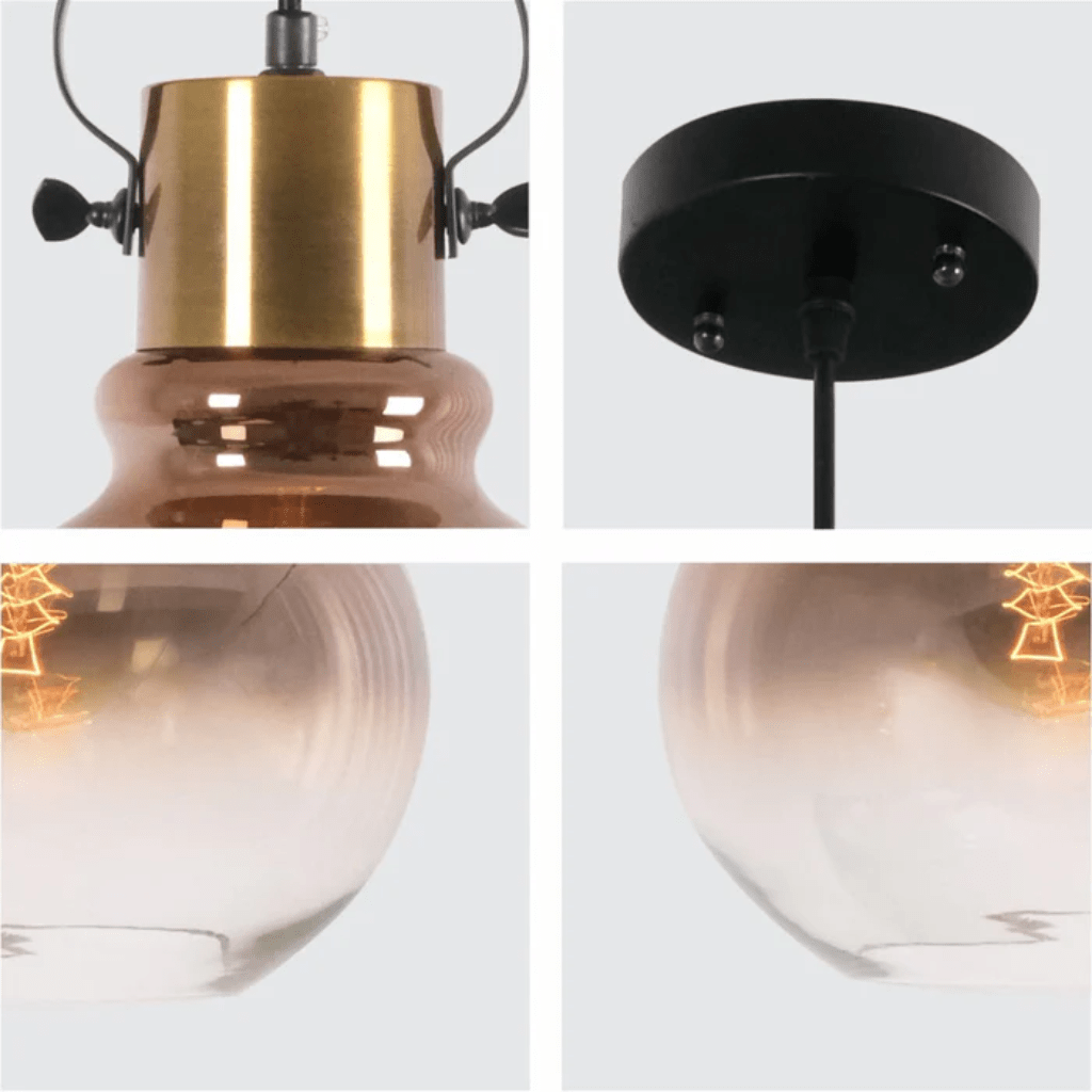TKLD Pendant & Chandeliers Bronze Gradient Glass Globe E27 Pendant Ceiling Light