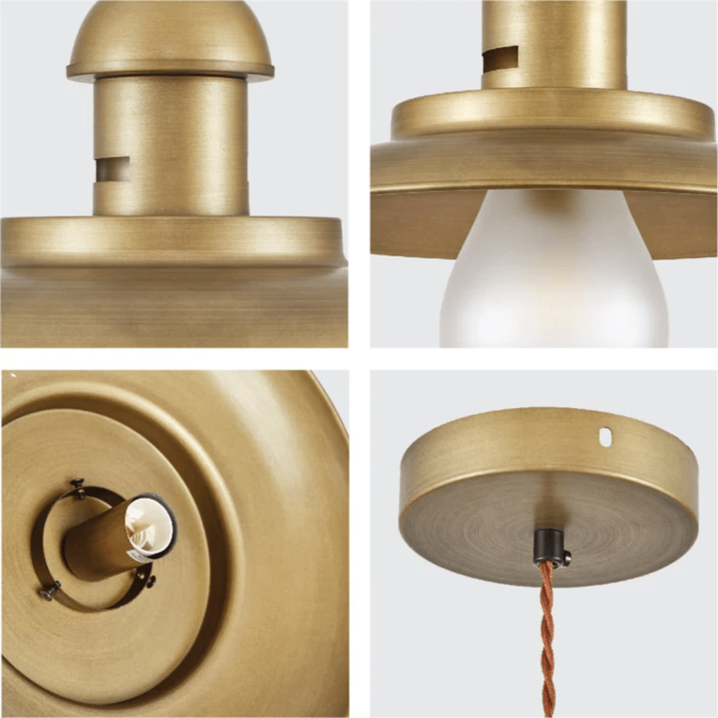 TKLD Pendant & Chandeliers Bronze Metal Opal Step Pear Glass E14 Pendant Ceiling Light