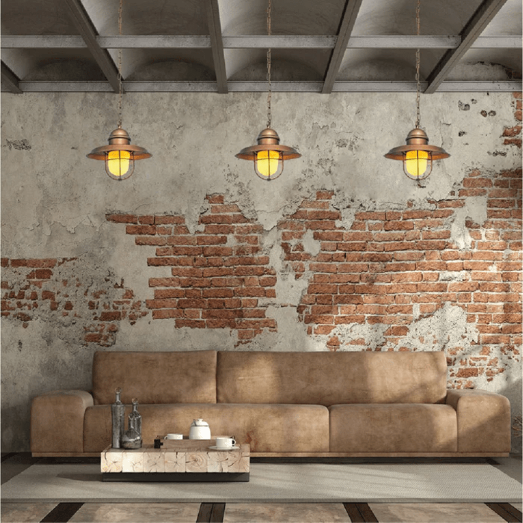 TKLD Pendant & Chandeliers Bronze Metal Opal Step Tube Glass E27 Pendant Ceiling Light
