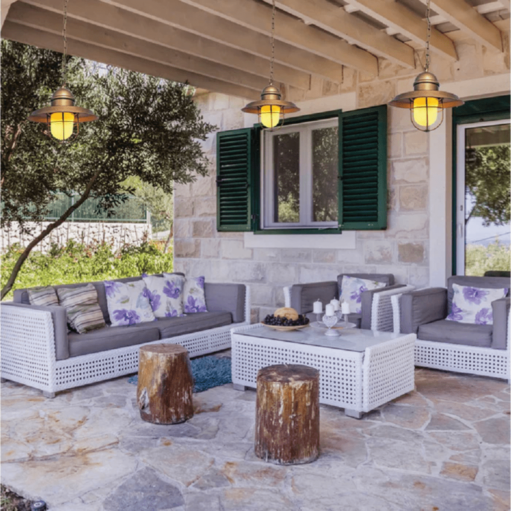 TKLD Pendant & Chandeliers Bronze Metal Opal Step Tube Glass E27 Pendant Ceiling Light