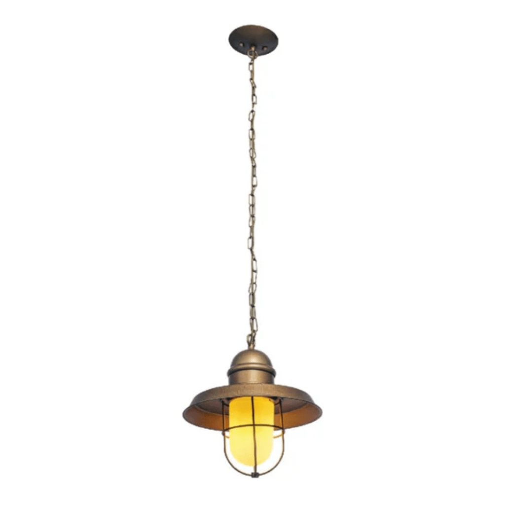 TKLD Pendant & Chandeliers Bronze Metal Opal Step Tube Glass E27 Pendant Ceiling Light