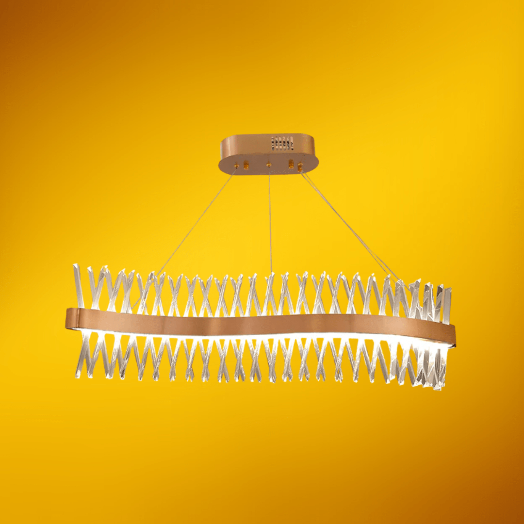 TKLD Pendant & Chandeliers Brushed Bronze Metal Crystal Built-in LED Modern Glam Island Chandelier Ceiling Light - 60W