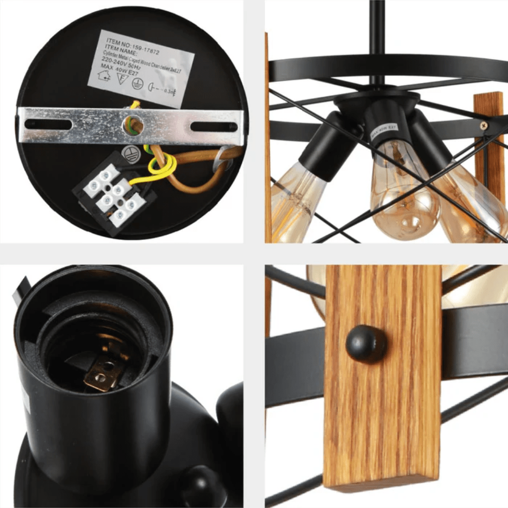 TKLD Pendant & Chandeliers Caged Candle Industrial Retro Round E27 Pendant Ceiling Light