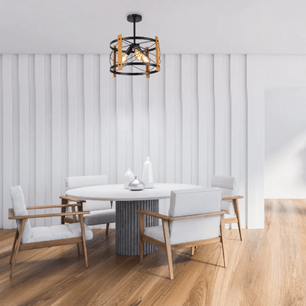 TKLD Pendant & Chandeliers Caged Candle Industrial Retro Round E27 Pendant Ceiling Light