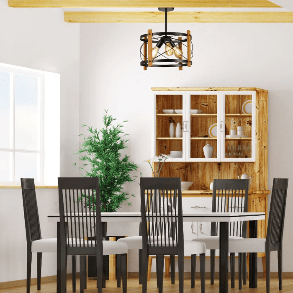 TKLD Pendant & Chandeliers Caged Candle Industrial Retro Round E27 Pendant Ceiling Light