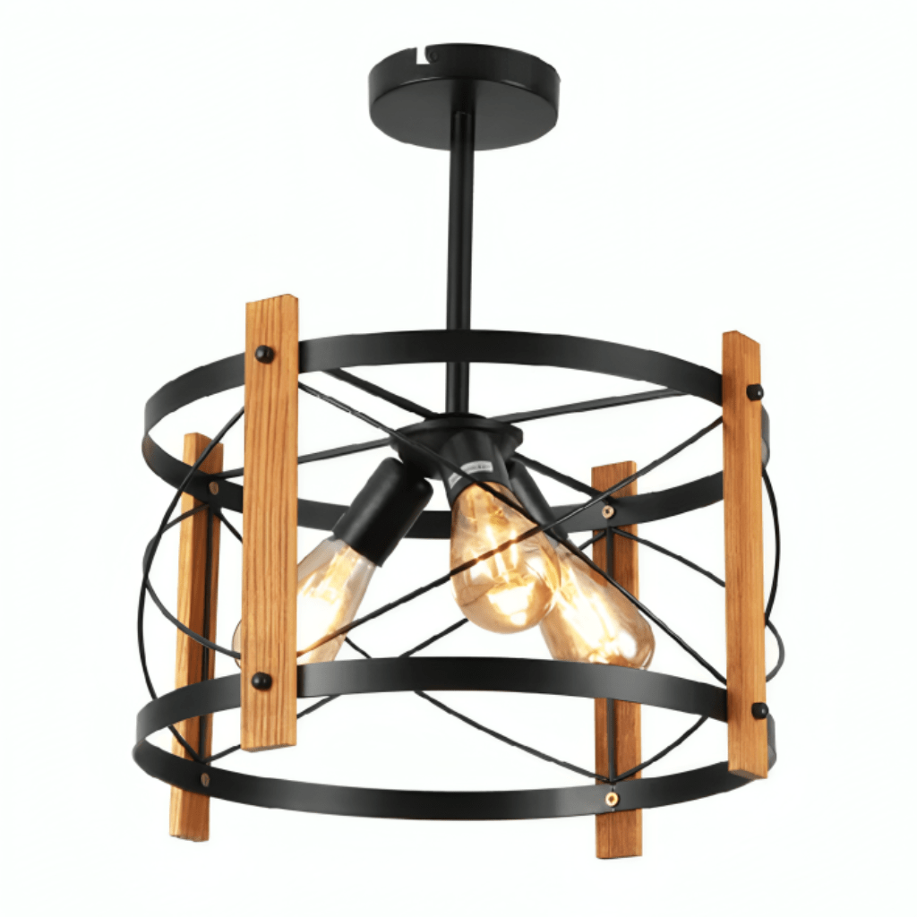 TKLD Pendant & Chandeliers Caged Candle Industrial Retro Round E27 Pendant Ceiling Light