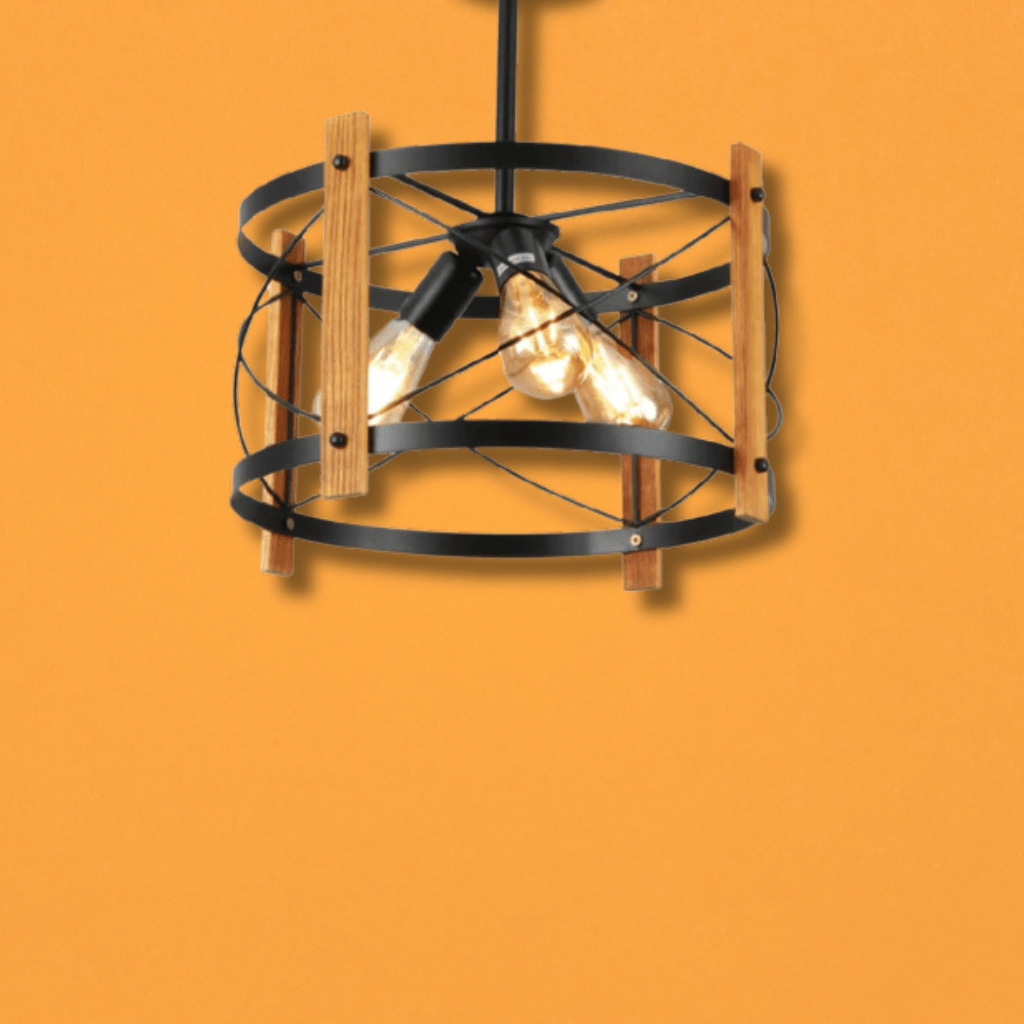 TKLD Pendant & Chandeliers Caged Candle Industrial Retro Round E27 Pendant Ceiling Light