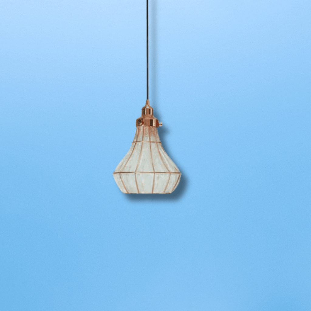 TKLD Pendant & Chandeliers Caged Copper Metal Clear Glass Schoolhouse E27 Pendant Ceiling Light