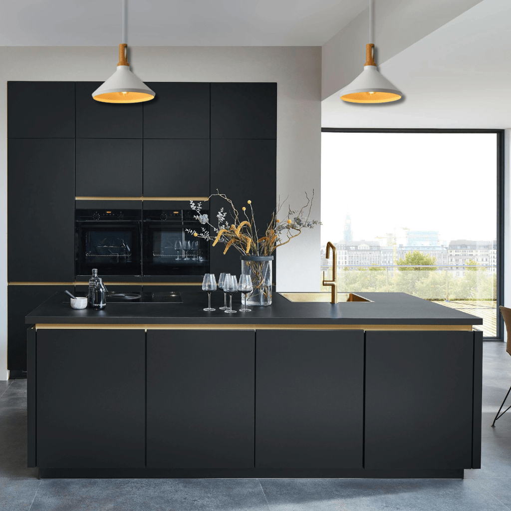 TKLD Pendant & Chandeliers Capo White Funnel Nordic Wood Metal E27 Pendant Ceiling Light - 355mm