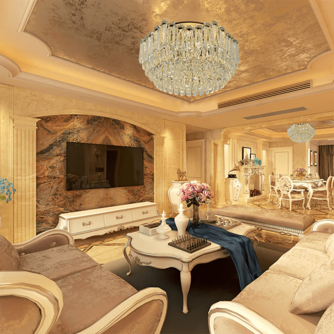 TKLD Pendant & Chandeliers Cascade Crystal Flush Chandelier Ceiling Light - 40W