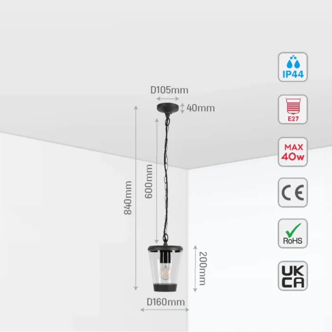 TKLD Pendant & Chandeliers Cavado Dark Grey E27 Outdoor Pendant Lamp