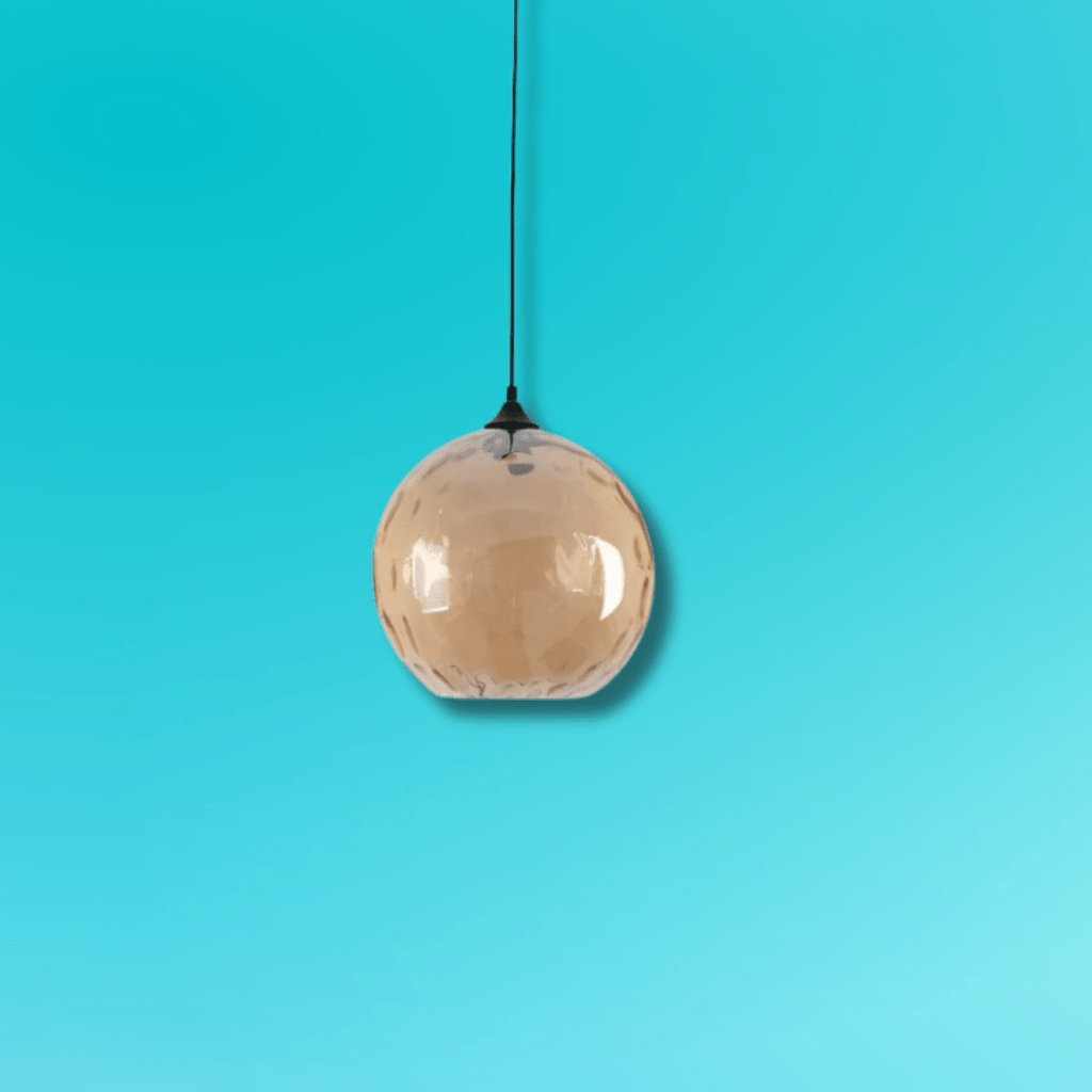 TKLD Pendant & Chandeliers Celestial Amber Dimpled Glass Globe Pendant Ceiling Light - D300mm
