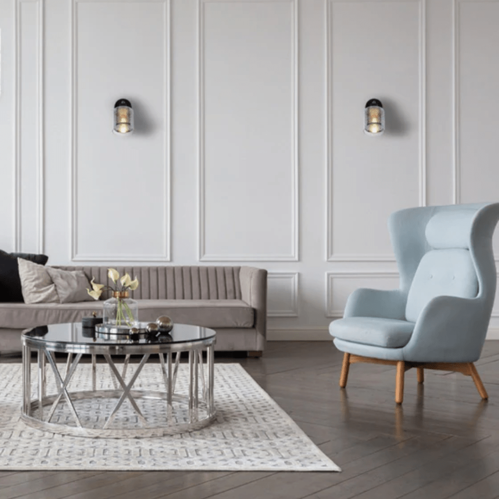 TKLD Wall & Sconce Lights Chrome Honeycomb Shade 1 Lamp Black Body Semi Flush E14 Ceiling and Wall Light