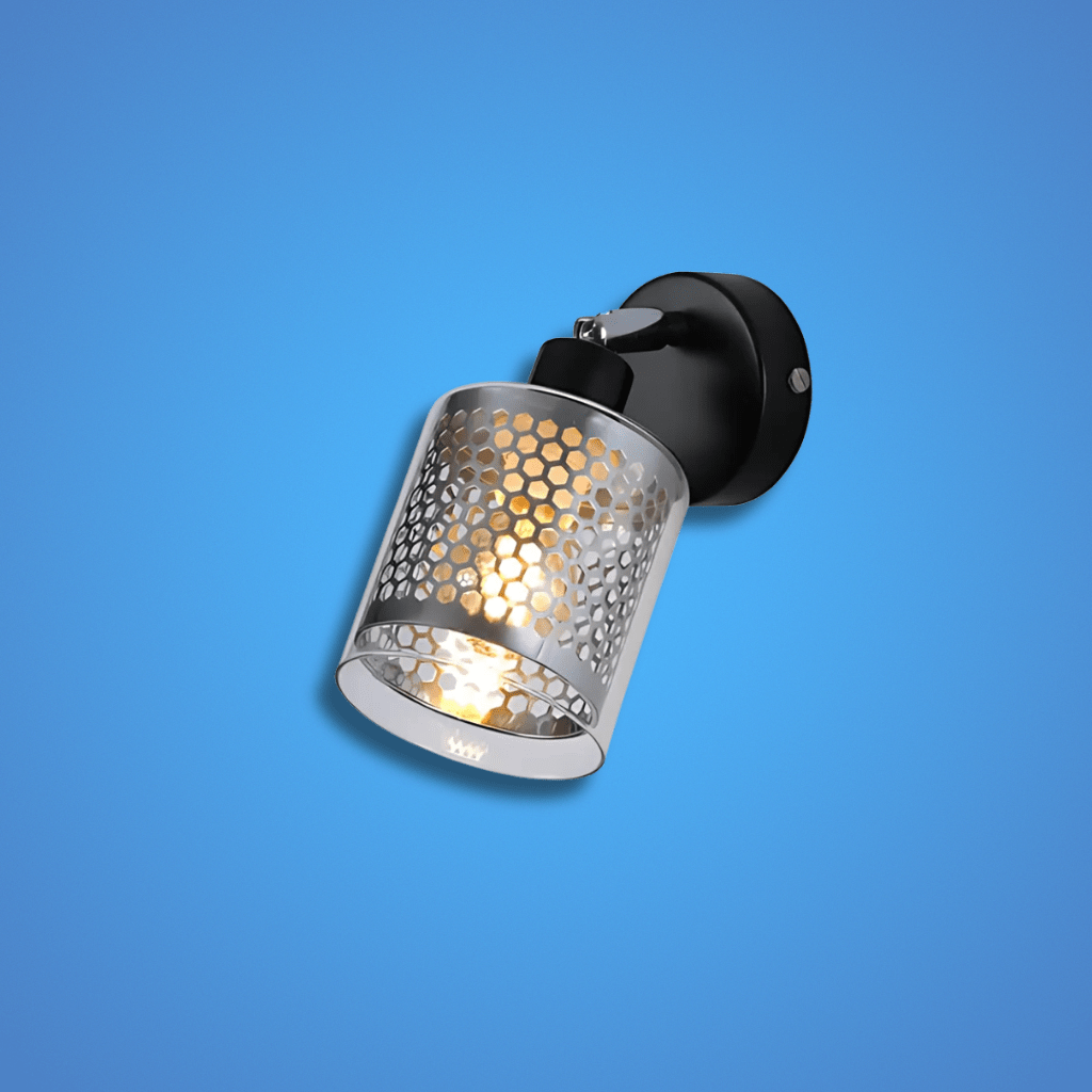 TKLD Wall & Sconce Lights Chrome Honeycomb Shade 1 Lamp Black Body Semi Flush E14 Ceiling and Wall Light