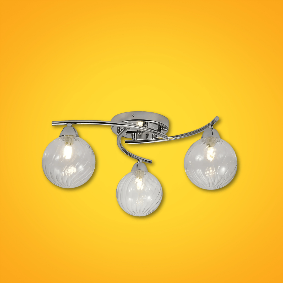 TKLD Ceiling Lights Chrome Metal 3xG9 Clear Glass Ceiling Light - 5W