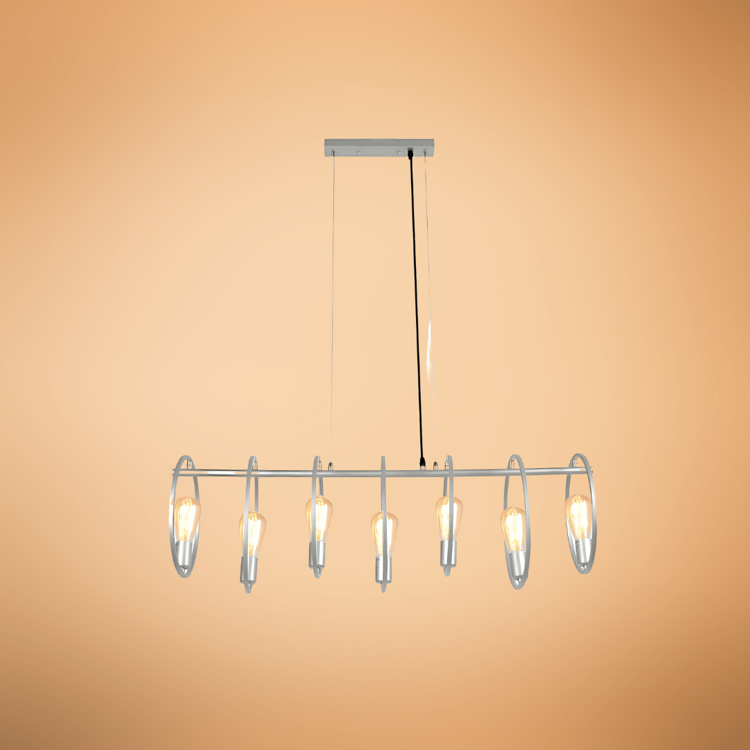 TKLD Ceiling Lights Circle Caged Silver Grey Island Chandelier Ceiling Light - 40W