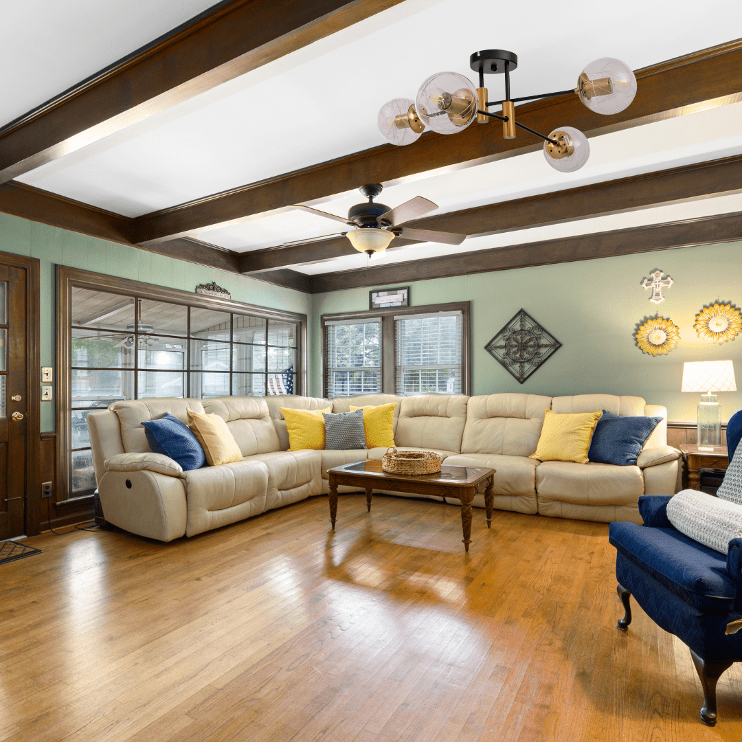 TKLD Ceiling Lights Clear 4 Lamp Glass Globe Gold and Black Metal Semi Flush Ceiling Light - 40W