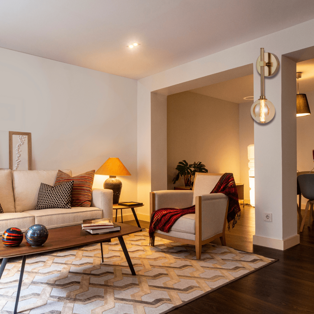 TKLD Pendant & Chandeliers Clear Glass LED 3000K Wall Light - 39308-1B