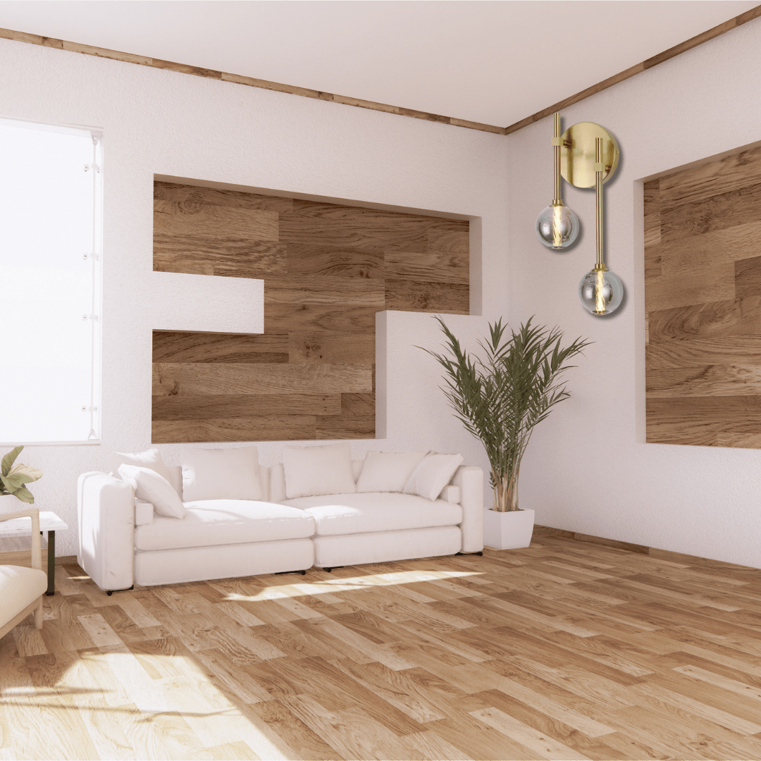 TKLD Pendant & Chandeliers Clear Glass LED 3000K Wall Light - 39308-2B