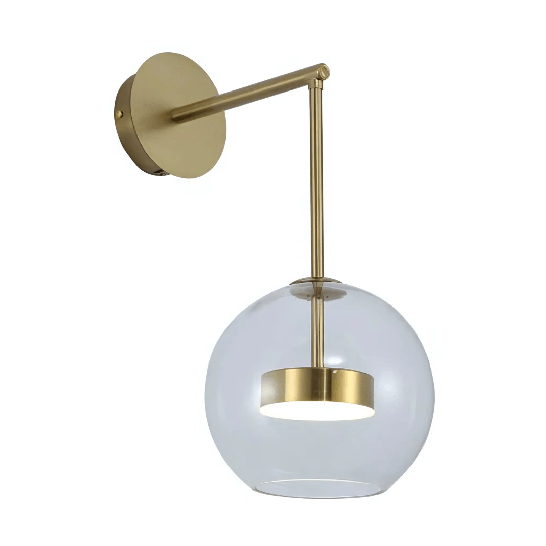 TKLD Wall & Sconce Lights Clear Globe Glass Gold L-Shape Metal LED Wall Light - 12W