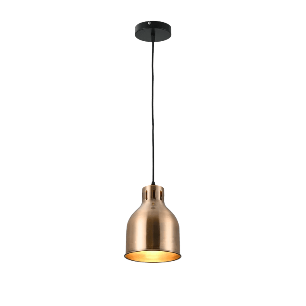 TKLD Pendant & Chandeliers Contemporary Dome-Topped Cylinder Pendant Light - Copper/Brass/Dark Pewter