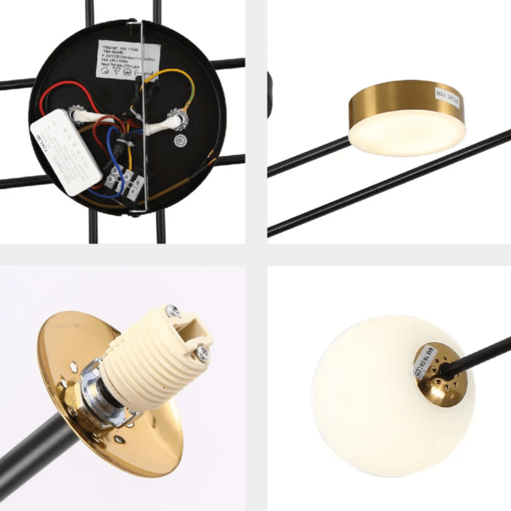 TKLD Pendant & Chandeliers Contemporary Hybrid Sputnik 20W Built-in LED and 4xG9 Opal Globes Chandelier