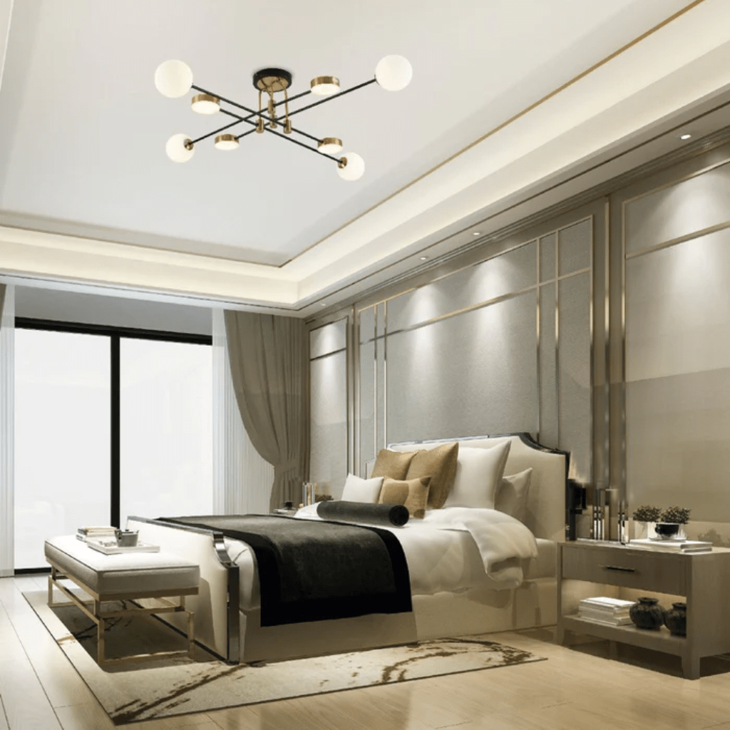 TKLD Pendant & Chandeliers Contemporary Hybrid Sputnik 20W Built-in LED and 4xG9 Opal Globes Chandelier