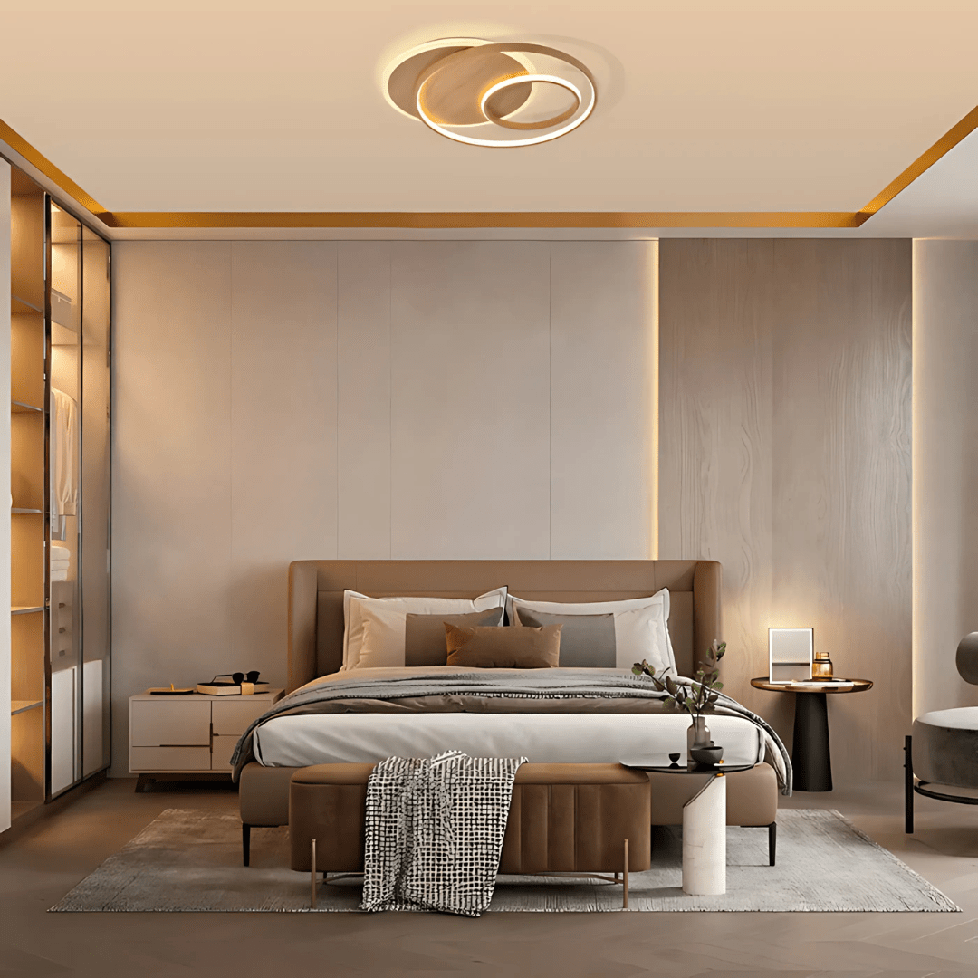 TKLD Ceiling Lights Contemporary Nordic Scandinavian Flush LED Circles Ceiling Light with Remote Control - 34W