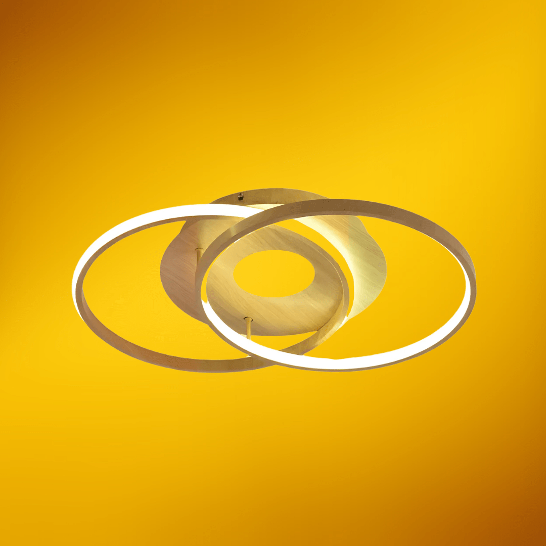 TKLD Ceiling Lights Contemporary Nordic Scandinavian Flush LED Circles Wood Finishing Ceiling Light with Remote Control - 34W