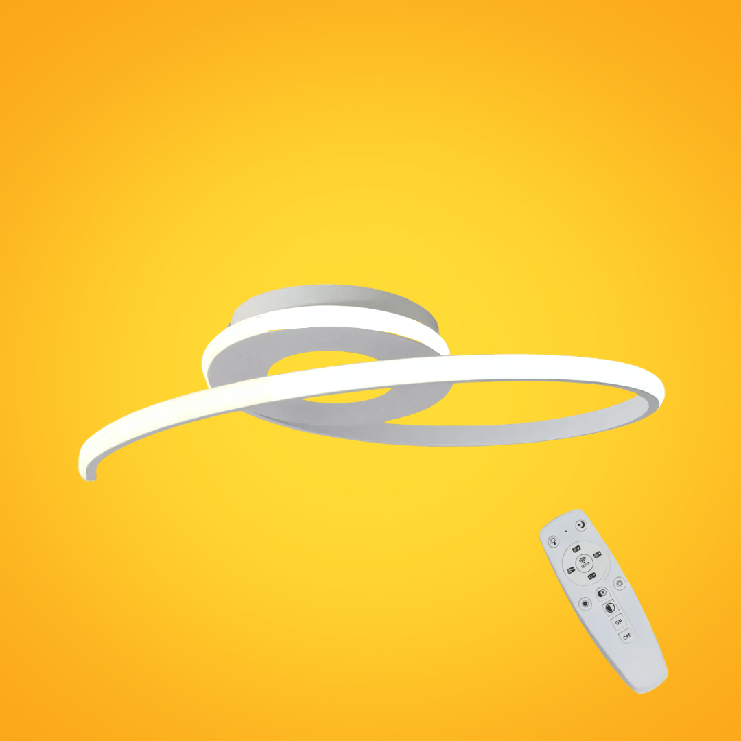 TKLD Ceiling Lights Contemporary Nordic Scandinavian LED Spiral White Flush Ceiling Light with Remote Control - 30W