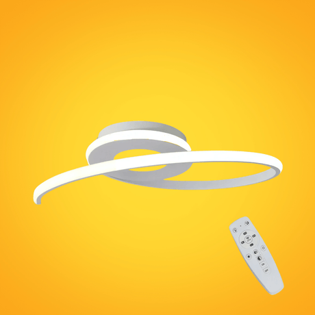 TKLD Ceiling Lights Contemporary Nordic Scandinavian LED Spiral White Flush Ceiling Light with Remote Control - 30W