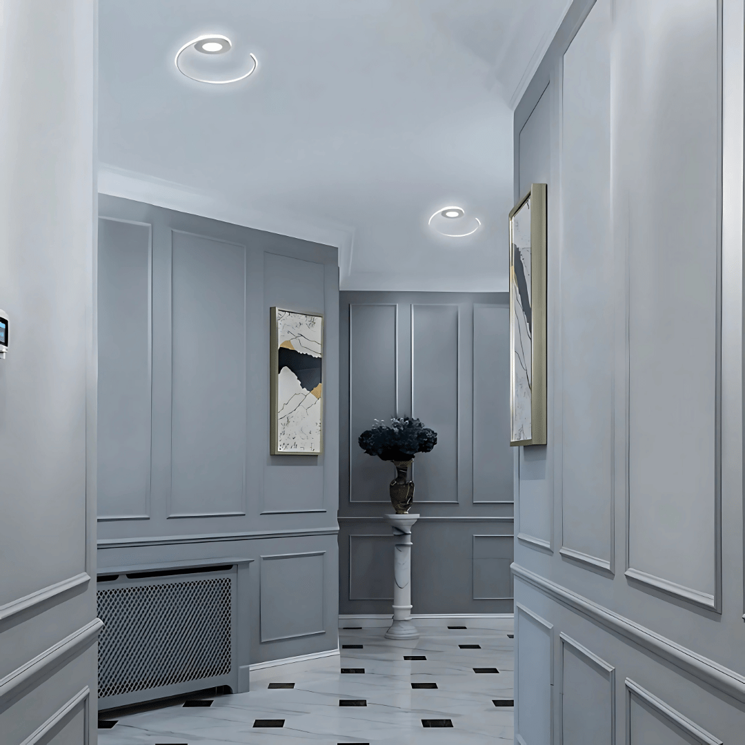 TKLD Ceiling Lights Contemporary Nordic Scandinavian LED Spiral White Flush Ceiling Light with Remote Control - 30W