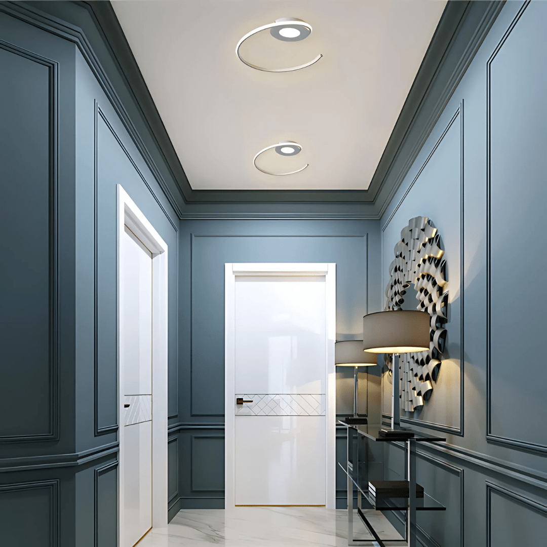 TKLD Ceiling Lights Contemporary Nordic Scandinavian LED Spiral White Flush Ceiling Light with Remote Control - 30W