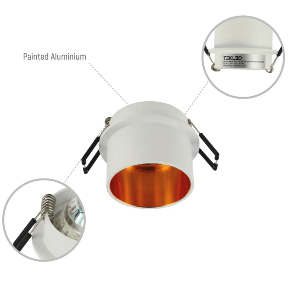 TKLD Ceiling Lights Copper-Accented Die-Cast Aluminium GU10 Fixed Downlight Fixture - 50W