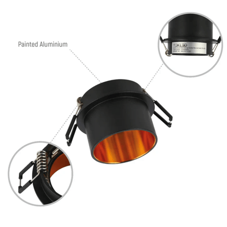 TKLD Ceiling Lights Copper-Accented Die-Cast Aluminium GU10 Fixed Downlight Fixture - 50W