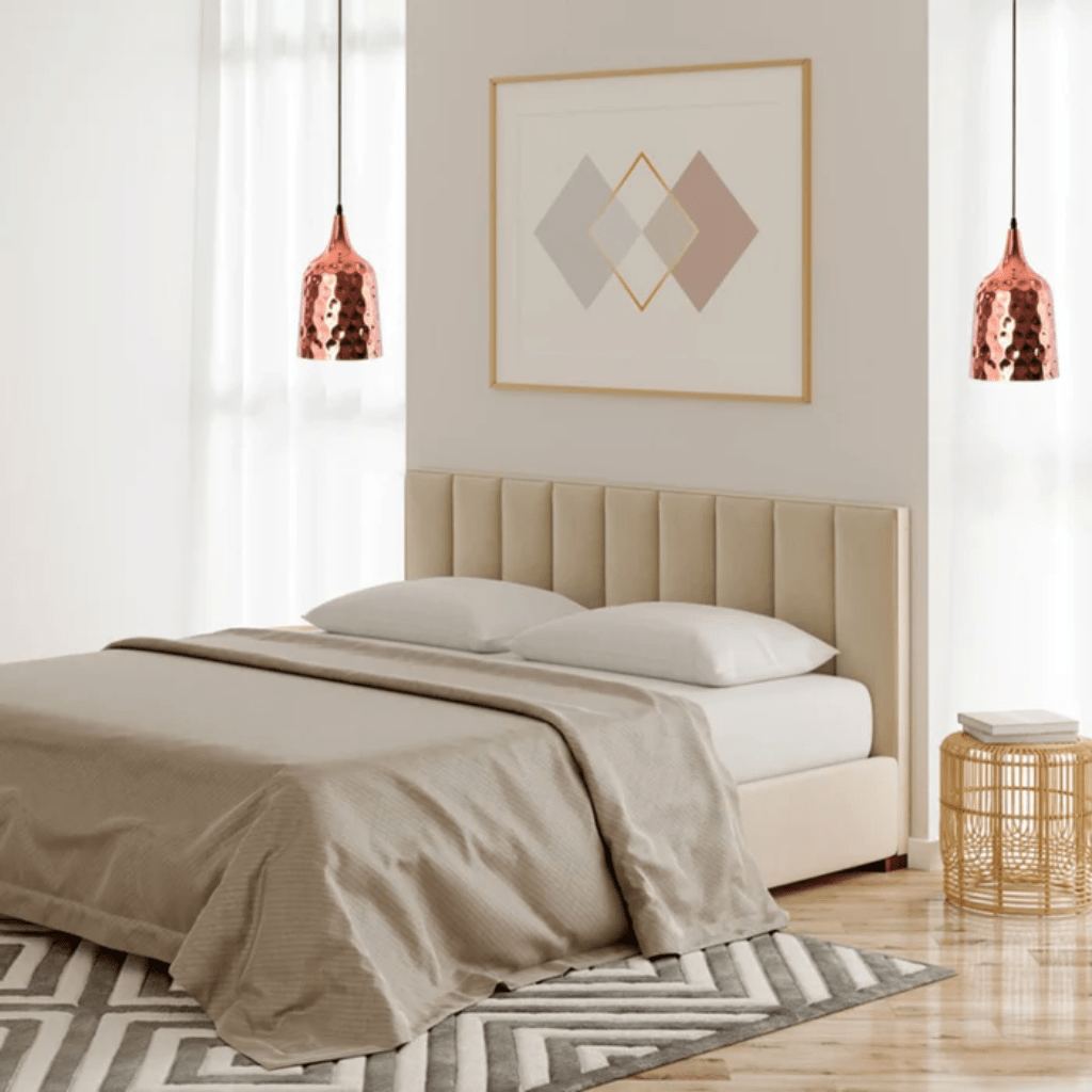 TKLD Pendant & Chandeliers Copper Metal Golden Hammered Bell E27 Pendant Ceiling Light - 200 mm