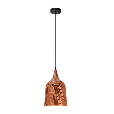TKLD Pendant & Chandeliers Copper Metal Golden Hammered Bell E27 Pendant Ceiling Light - 200 mm