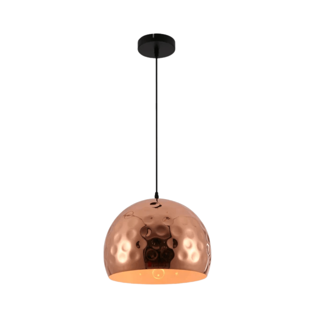 TKLD Pendant & Chandeliers Copper Metal Golden Hammered Dome E27 Pendant Ceiling Light - 300mm/350mm