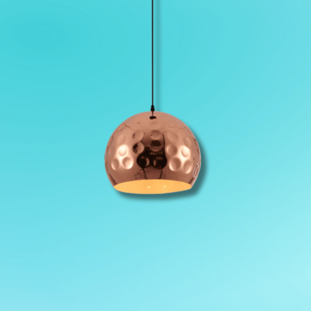 TKLD Pendant & Chandeliers Copper Metal Golden Hammered Dome E27 Pendant Ceiling Light - 300mm/350mm