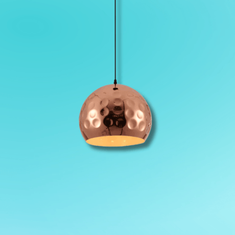 TKLD Pendant & Chandeliers Copper Metal Golden Hammered Dome E27 Pendant Ceiling Light - 300mm/350mm