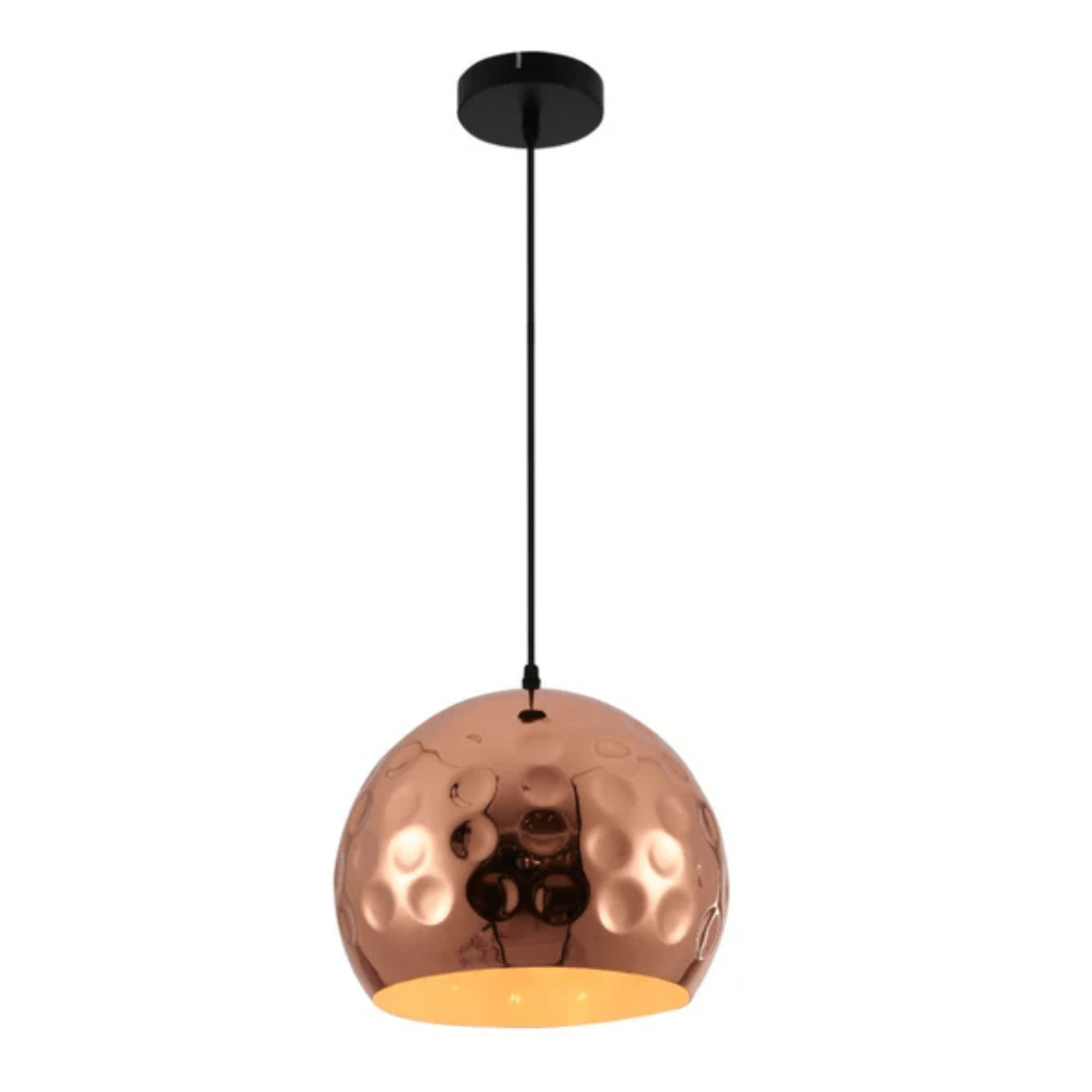 TKLD Pendant & Chandeliers Copper Metal Golden Hammered Dome E27 Pendant Ceiling Light - 300mm/350mm
