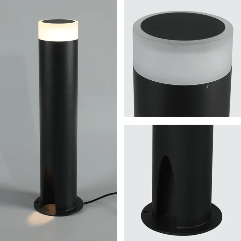 TKLD Outdoor Lighting Cortez Black Outdoor Garden Bollard Post Pathway Light - 10W
