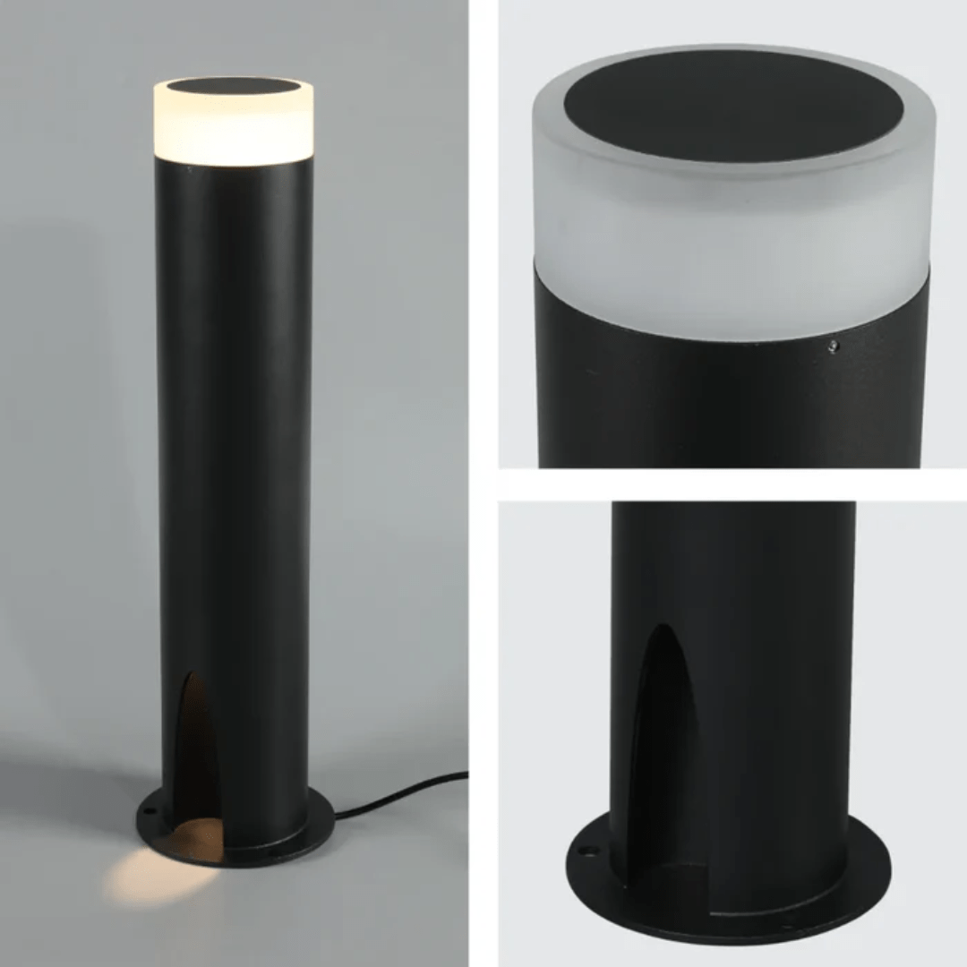 TKLD Outdoor Lighting Cortez Black Outdoor Garden Bollard Post Pathway Light - 10W