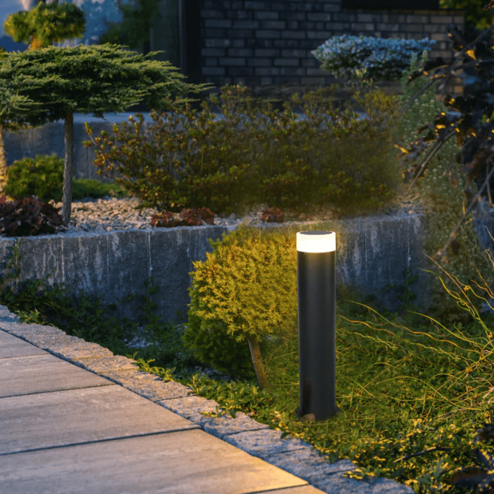 TKLD Outdoor Lighting Cortez Black Outdoor Garden Bollard Post Pathway Light - 10W