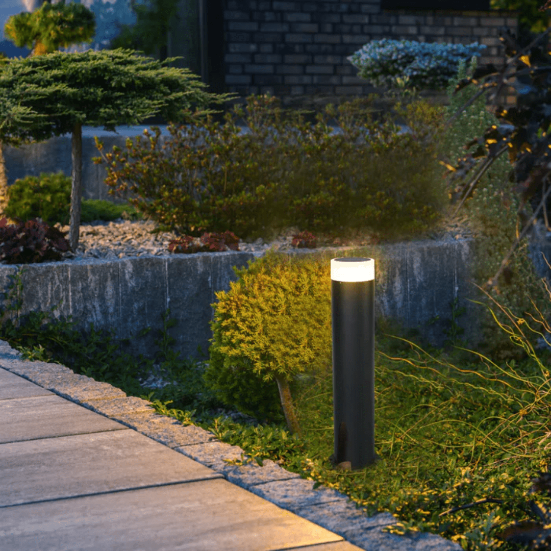 TKLD Outdoor Lighting Cortez Black Outdoor Garden Bollard Post Pathway Light - 10W