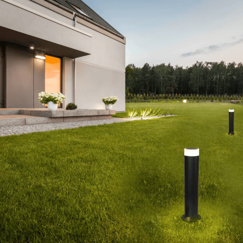 TKLD Outdoor Lighting Cortez Black Outdoor Garden Bollard Post Pathway Light - 10W